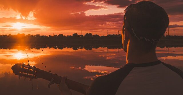 an image of the guitar and the sunset that I mentioned 