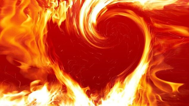 燃え上がった恋の心のイメージ